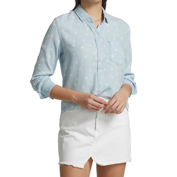 Rails Ingrid Button Down Shirt Top Light Vintage Stars – Size Small – Sold Out - Picture 6 of 16